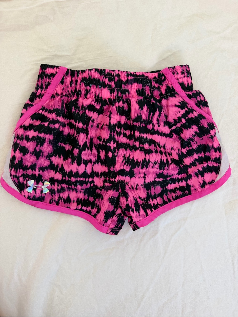 Under Armour Toddler Pink and Black Patterned Athletic Shorts